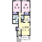 クローバー下平川Ⅰの間取り画像