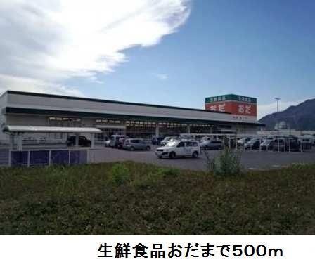近くの生鮮食品おだまで500m（徒歩7分）