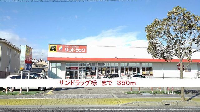 近くのドラッグストアまで350m（徒歩5分）