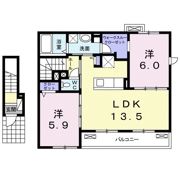 ウエスト パーク Cの間取り画像