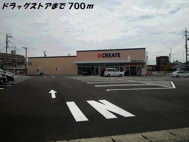 近くのドラッグストアまで700m（徒歩9分）