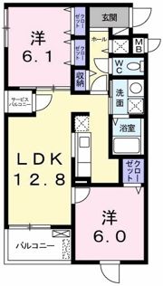 カーサ・Wの間取り画像