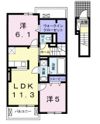 ベルアンジュ別府Ⅱの間取り画像