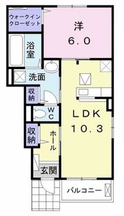 メゾン ミモザ Dの間取り画像