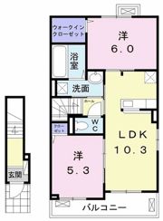 メゾン ミモザ Dの間取り画像