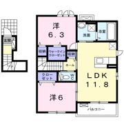 ブルー エトワール Kの間取り画像