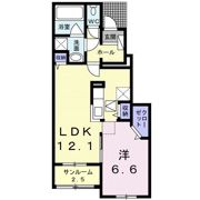 Riverside Bの間取り画像