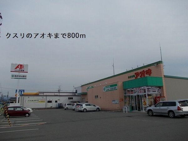 近くのクスリのアオキまで800m（徒歩10分）