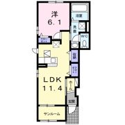 サンミッシェル Aの間取り画像