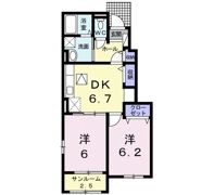 サンミッシェル Bの間取り画像
