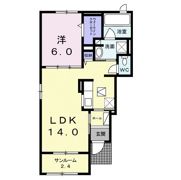 ユズパークサイド Aの間取り画像