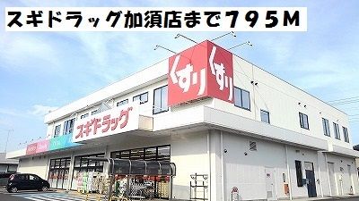 近くのスギドラッグ加須店まで795m（徒歩10分）