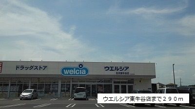 近くのウエルシア古河東牛谷店まで290m（徒歩4分）