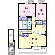 ハウス ラフランス Bの間取り画像
