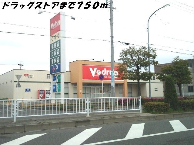 近くのVドラッグまで750m（徒歩10分）
