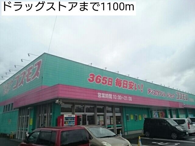 近くのドラッグストアまで1,100m（徒歩14分）