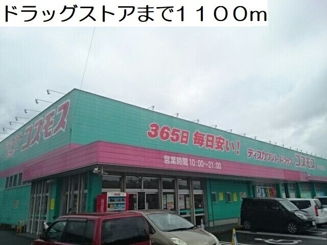 近くのドラッグストアまで1,100m(徒歩14分)