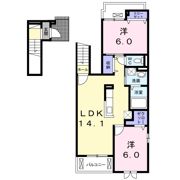 レゾンドⅢ 古市橋の間取り画像