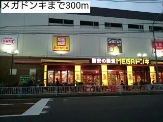 近くのメガドンキまで300m（徒歩4分）