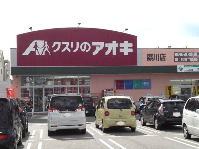 近くのクスリのアオキ際川店まで1,300m（徒歩17分）