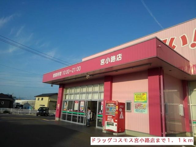 近くのドラッグストアまで1,100m（徒歩14分）
