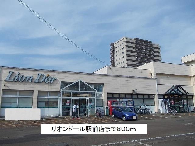 近くのリオンドール駅前店まで800m（徒歩10分）