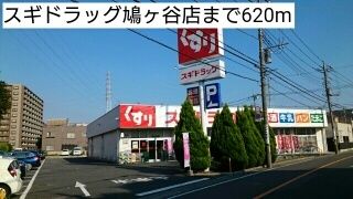 近くのスギドラッグ鳩ヶ谷店まで620m(徒歩8分)