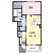 ローズコリーヌ大門Aの間取り画像