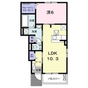 ローズコリーヌ大門Aの間取り画像