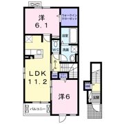 ラフィネ一身田 Aの間取り画像