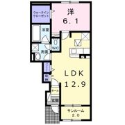 ティーダ感田Aの間取り画像