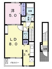 クラール壬生川駅西Aの間取り画像