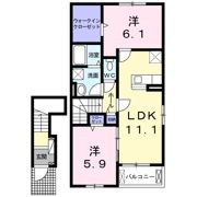 ジェルメ・メゾン Ⅳ Bの間取り画像
