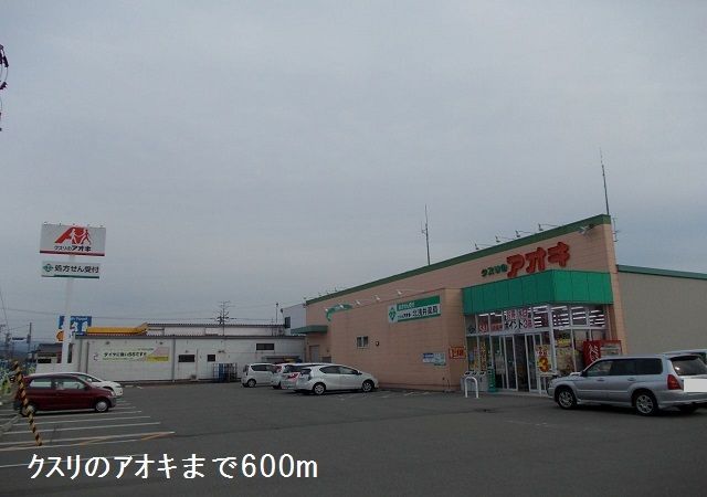 近くのクスリのアオキまで600m（徒歩8分）