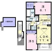 バン・ベール明 Cの間取り画像