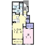 アンソレイエBの間取り画像
