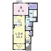 ウエスト・リーク Ⅰの間取り画像