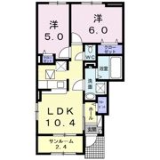 ブランミュール梅満Aの間取り画像