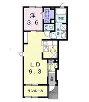 サニーサイド大野Aの間取り画像