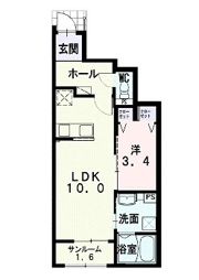 プリムヴェール Bの間取り画像