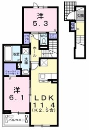 武蔵野ハイツ2の間取り画像