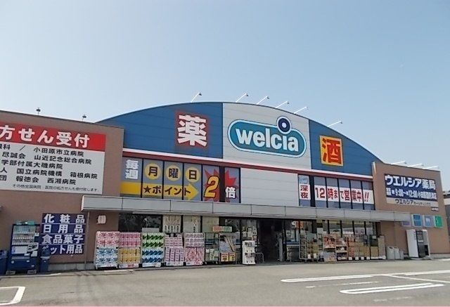 近くのウエルシア国府津店まで450m（徒歩6分）