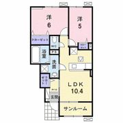 メゾン アンソレイエ Cの間取り画像