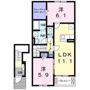 グレースコート黒瀬Ⅰの間取り画像