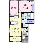 サウス ヒルズ Aの間取り画像