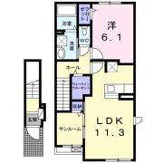 オアシス 八本松 Aの間取り画像