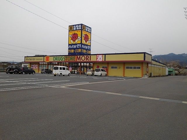 近くのドラッグストアモリ日田友田店まで870m（徒歩11分）