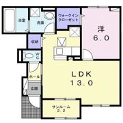コーポラス院台 Aの間取り画像