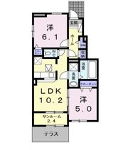 グレイシャス髙尾Ⅲの間取り画像