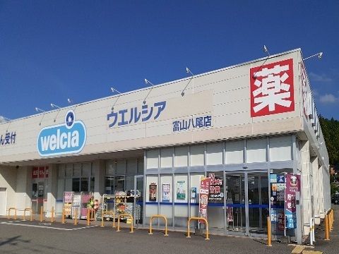 近くのウエルシア富山八尾店まで450m（徒歩6分）